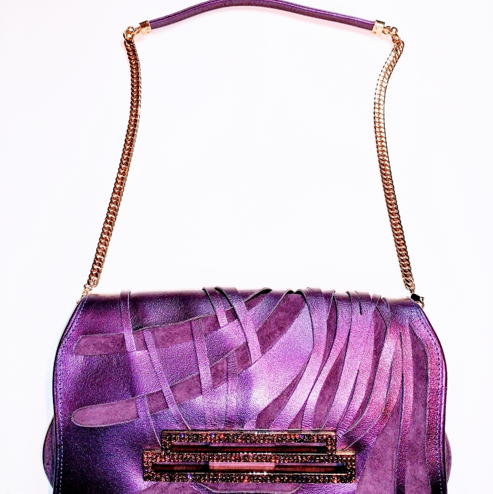 Brand New Swarovski Leather Clutch Bag